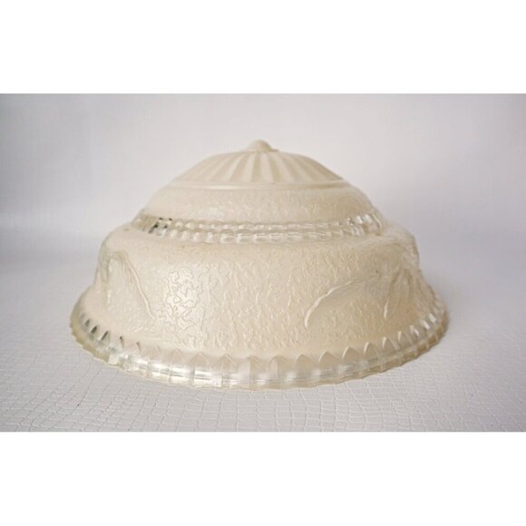Vintage Ceiling Lamp Shade Beige  Embossed Design 1950's Light fixture - Picture 2 of 5
